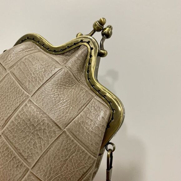 Chic Handsewn Genuine Embossed Leather Castle Shaped & Coin Purse with Chain - Picture 11 of 14